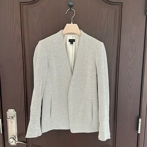 Ann Taylor Factory Women’s Black & White Plaid Blazer Flared Sleeves Casual